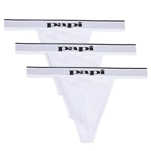 Papi Men's 3-Pack Premium Fashion Cotton Active Stretch Thong