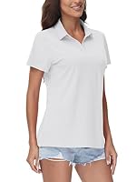 TACVASEN White Golf Shirt Womens Sun Protection Polo Shirt UPF 50+ Short Sleeve V Neck Shirt Dry Fit Collared Shirt for Work, M — image 9