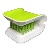 Zcircle, Openable BladeBrush Knife and Cutlery Cleaner Brush, Silverware Scrubber, Bristle Scrub for Kitchen Washing, Non-Slip, U-Design,Green,Retractable (KCCB-O) (1)
