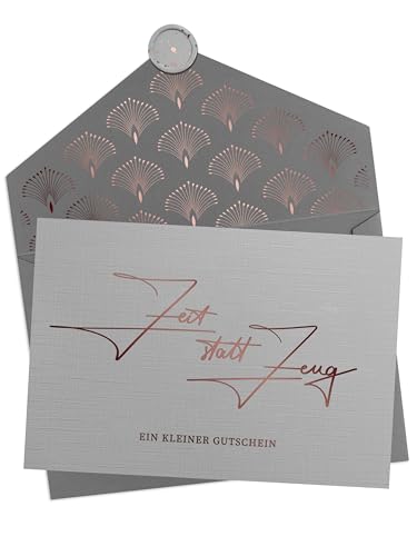 Joli Coon Zeit statt Zeug Klappkarte mit Kuvert und Wachs-Siegel - Gutschein für gemeinsame Zeit - Gutschein Zeit schenken