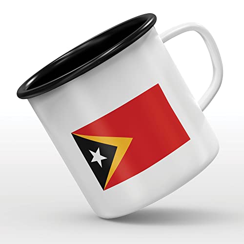 Mygoodprice MUG tasse émaillée au motif Drapeau Timor Oriental