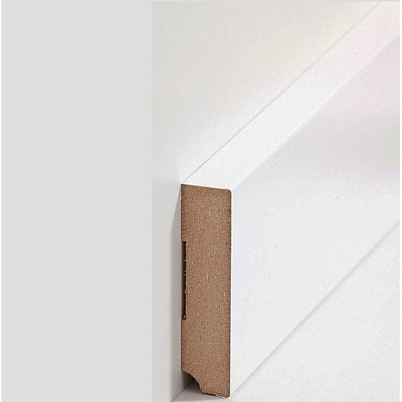 PROVISTON listwa przypodłogowa z płyty MDF, 19 x 80 x 2500 mm, rdzeń MDF, foliowany, kolor biały, do klejenia, klipsów, wkręcania i gwoździ, listwa przypodłogowa firmy PROVISTON 12,5 m | 5 sztuk