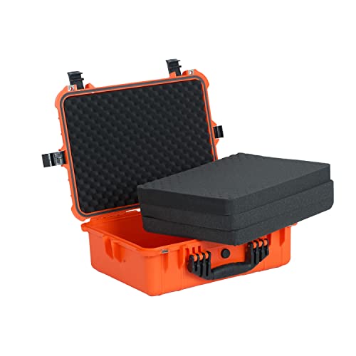 Image of MEIJIA All Weather IP67 Waterproof Hard Camera Case,Hard Protective Case,Hard Case with Customizable Foam,Fit Use of Drones,Camera,Equipments,Pistols(Orange,19.78x15.77x7.41inches)
