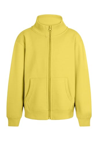 Sweat à capuche enfant jaune 9-11 ans veste zippée coton Mukua SZ270K