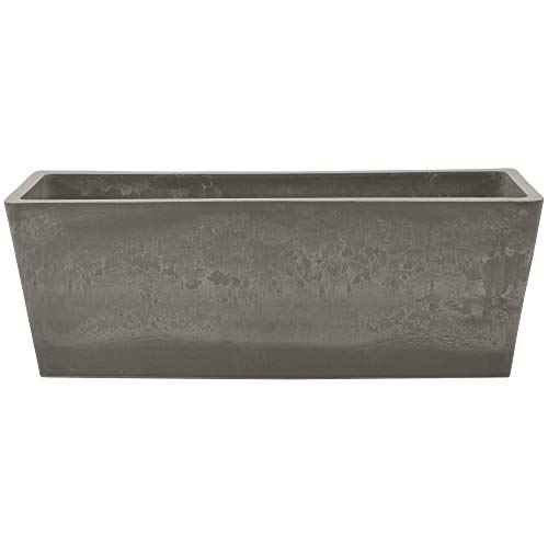Image of Arcadia Garden Products PSW U45CT Plastic /Stone /Wood Composite Simplicity Window Box, No Drainage Hole (Drillable), 17.5 inch x 7 inch x 6 inch, Cement Color