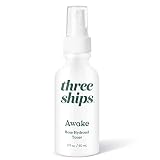 Three Ships Awake Rose Hydrosol Toner – Vegan Facial Tonic Cleanses & Balances Tone – Calming & Soot