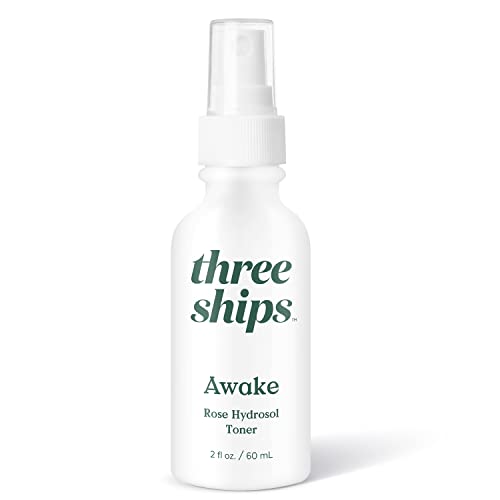 Three Ships Awake Rose Hydrosol Toner – Vegan Facial Tonic Cleanses & Balances Tone – Calming & Soothing Natural Face Toner For Dry Or Normal Skin - As Seen On Dragon's Den, 60Ml #TOP22