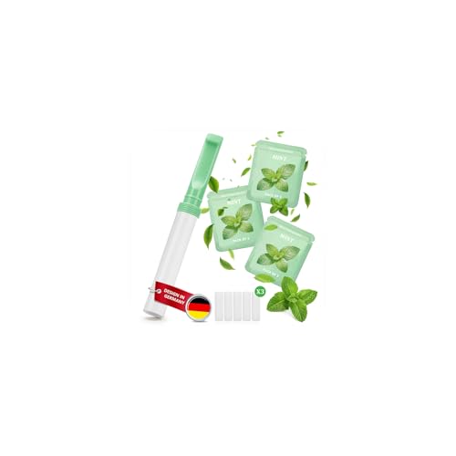 1 PC Mint Flavoured Air Inhaler Habit Replacing Breathing Stick Version 2.0 Anxiety Relief Set with 3 Pack Mint Flavoured Filters(15 Pieces Filters in Total)