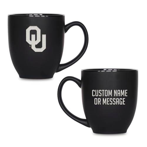 Image of Rico Industries NCAA Primary 15-Oz Personalized Matte Black Bistro Mug - for Hot or Cold Drinks
