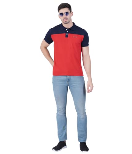Image of Men's Trendy Color Blocked Regular Fit Polo Shirts (SizeS-3XL)