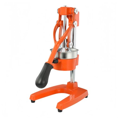 VZXハンドジューサー果汁絞り器手動式ジューサーハンドブレンダーステンレス果汁手作りジュース絞り器フレッシュジューサーフルーツしぼり家庭用業務用 (オレンジ色)