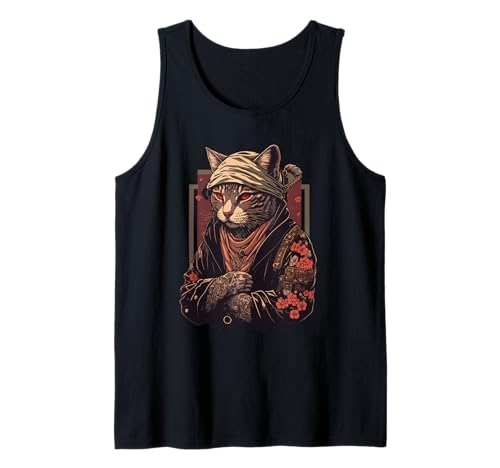 Yakuza Katze Japanische Mafia Katze Tattoo Blumen Tank Top Yakuza Katze Japanische Mafia Katze Tattoo Blumen Tank Top