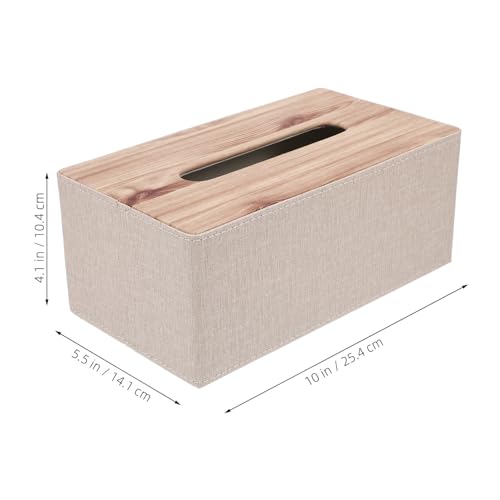 Zerodeko Capa De Caixa De De Couro Pu Para Lenços Faciais De Descartáveis Suporte De Caixa De Retang