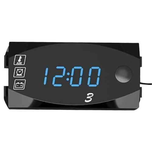 LIANFAFAF Gauge Odometer Tachometer 3 in 1 Digital Time Clock Thermometer Voltage Voltmeter Display Motorcycle IP67 Tester for Car Boat K6F9 Tachometer