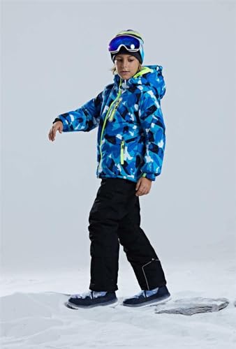 Image of WOWULOVELY Big Boy's 2-Piece Colorblock Snow Pants and Jacket Snowsuit Ski Suit