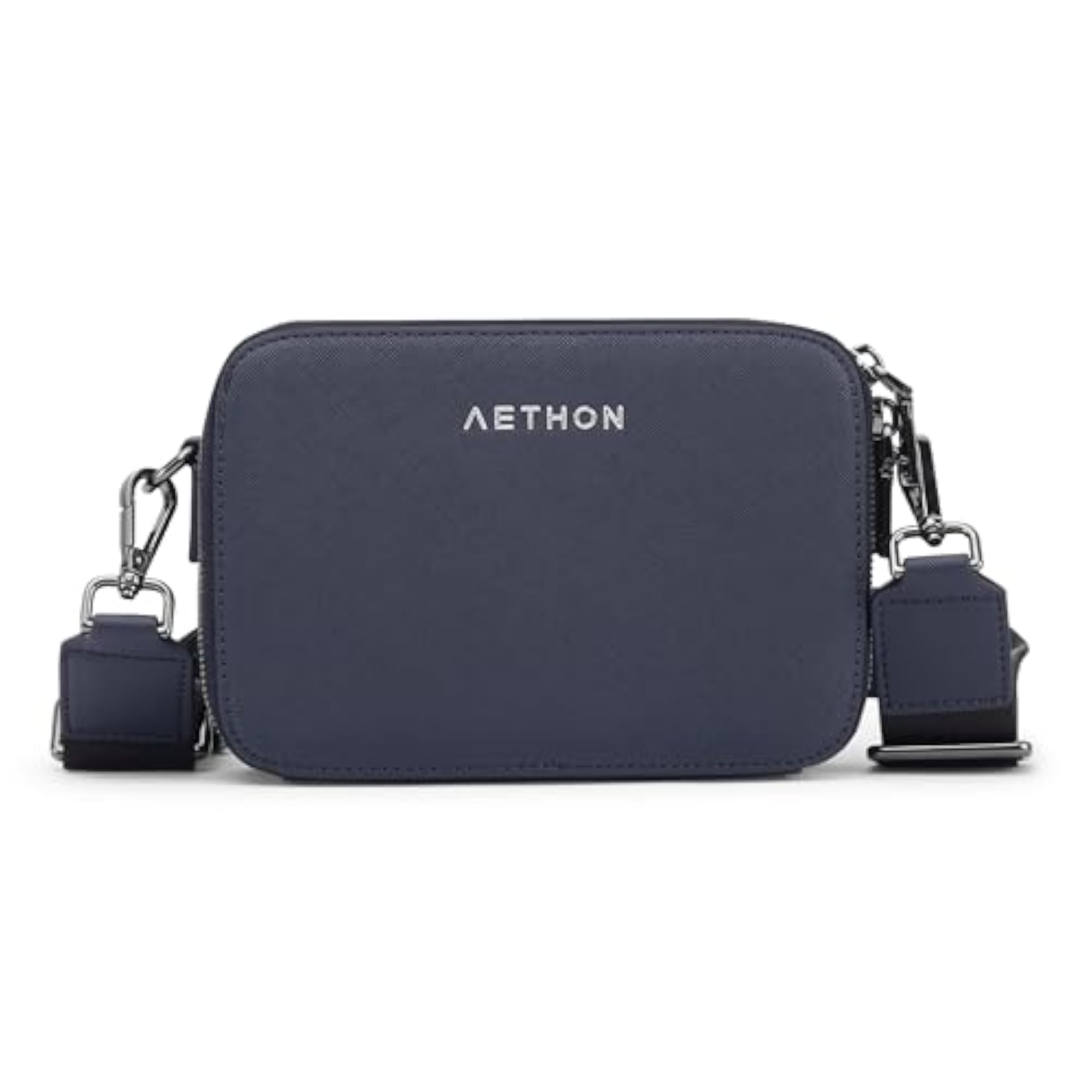 Unisex Saffiano PU Leather Crossbody Sling Bag