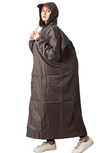 Image of THE DRY CAPE ; LET IT RAIN Women's Waterproof Rain Coat | Packable, Full Length with Hood & Pockets | Urban Commuter Rainwear