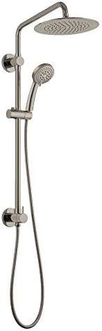 PULSE ShowerSpas 1088-BN-1.8GPM SeaBreeze II Shower System with 8" Rain Showerhead, Slide Bar and Multi-Function Hand Shower, Brushed Nickel, 1.8 GPM