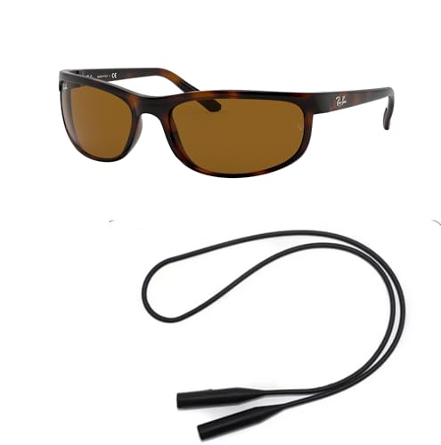 Ray-Ban RB2027 Sunglasses Bundle: RB 2027 PREDATOR 2 650833 Predator 2 Dark Havana B-15 Br and Universal Anti-slip Silicone Leash2
