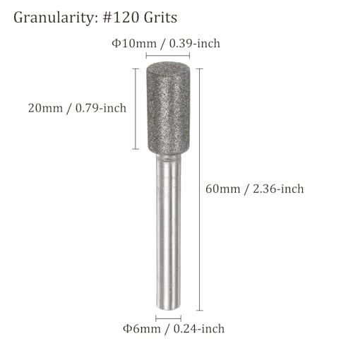 10 piezas Fresa abrasiva de diamante 10mm para pulir miniatura 3