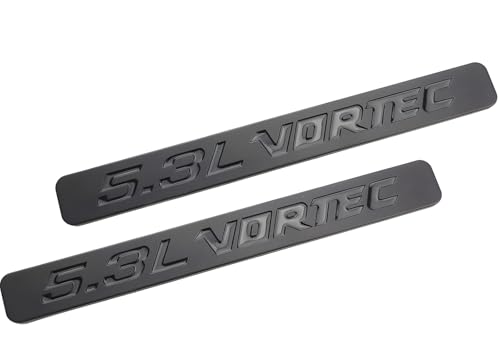 Image of Hood Door Side Emblems Engine 3D Badge Nameplate Decals Fits for 5.3l Vortec 2PCS (All Black)