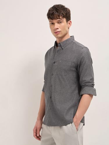 Image of THE BEAR HOUSE Men's Blue Slim Fit Cotton Checkered Shirt