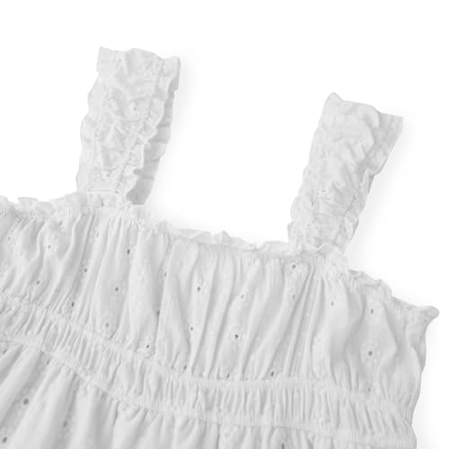 Image of Women Square Neck Mini Dress Summer Sleeveless Floral Embroidery Frill Hem A-line Dress