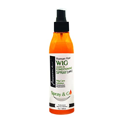 Image of Awesome Human Hair Wig Leave in Conditioner Spray, pH5, Detangler & Easy Combing, Promoting Silkiness, Shine & Freshness, preventing Dryness (7 fl oz) | Wig milk moisturizer spray with camellia oil; hydrates human hair wigs, restores shine, easy combing
