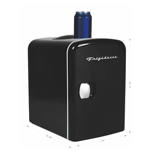 Frigidaire Mini Portable Compact Personal Fridge Cooler, 4 Liter Capacity Chills Six 12 oz Cans, 100% Freon-Free & Eco Friendly, Includes Plugs for Home Outlet & 12V Car Charger – Black