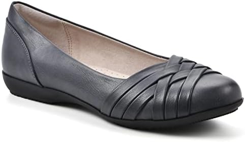 CLIFFS BY WHITE MOUNTAIN Women's Shoes Chic Ballet Flat, Navy/Burnished/Smooth, 9 W | Image 3