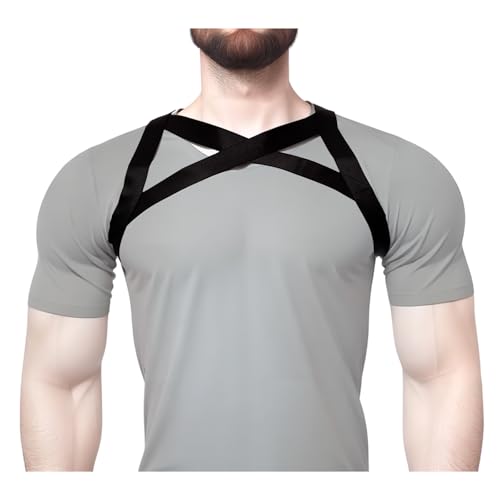 Mens Strap Harness Belt Nylon Elastic Body Shoulder Strap Sexy Chest Halter Club Wear Cosplay Costume