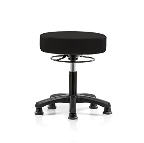 Perch Life Height Adjustable Stool with Stationary Caps | Desk Height 18-23 inches | 250-pound Weight Capacity | (Black Vinyl)