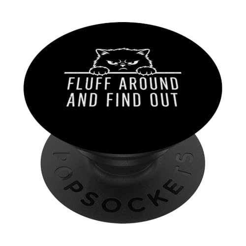 Peluda y descubre Divertido Gato sarcástico Humor Gatito PopSockets PopGrip Adhesivo