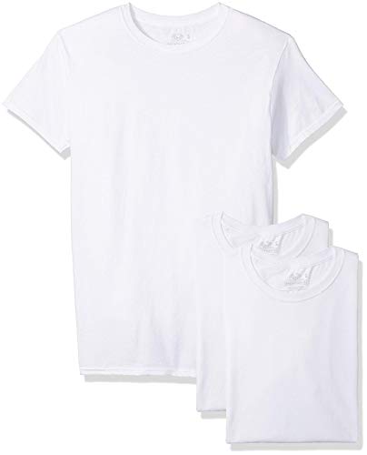 Fruit of the Loom Men's 3-Pack Breathable Crew T-Shirt, White Ice - 5 Pack, Large