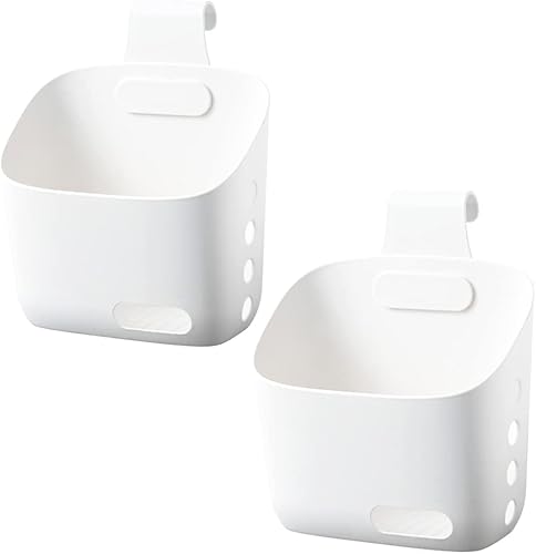 Cesta colgante de plástico para cocina, cesta de almacenamiento con gancho desmontable, cuélgala detrás de una puerta o en una barandilla, sobre la