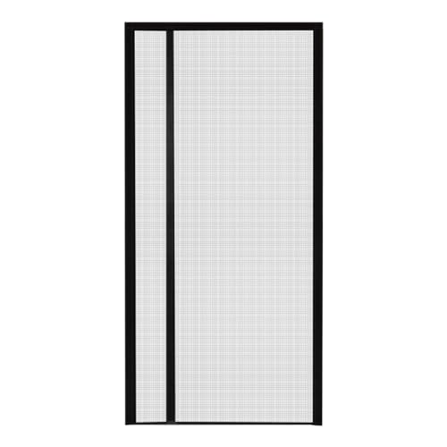 Porceosy Cortina magnética antimosquitera para puerta, cierre automático, barrera de malla fina contra insectos, pantalla antimoscas para balcón y puertas delanteras, color negro, 85 cm