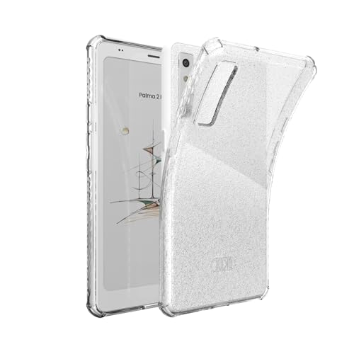 TUDIA SKN Clear Designed for Boox Palma 2 PRO Case Back Cover Shockproof Slim - [DO NOT FIT Palma 2] Anti Yellowing Silicone Gel Transparent Back Lightweight Grip TPU Bumper (Clear Glitter)
