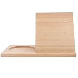 Cabilock Dreieckiger Holz Buchhalter mit Getränkehalter und Untersetzer Kompakter Tragbarer Schreibtisch Bücherständer Multifunktionales Regal für Kleine Räume und Home Office Langlebiges