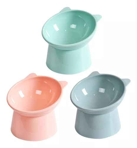 Kit 3 Comedouro Para Gatos Elevado Ergonômico Individual Gatinho (Misto Gatinho)