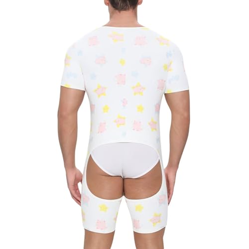 Mameluco de manga corta para hombre y pijama de una pieza de cerdito 7