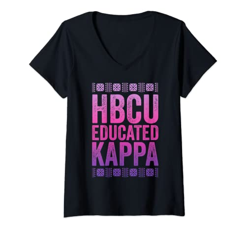 Womens HBCU Educated KAPPA Shirt Historical Black College Alumni V-Neck T-Shirt