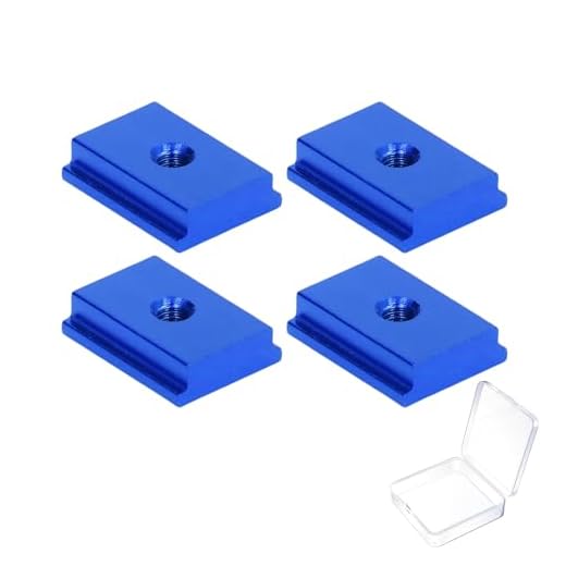 T-Slot Nuts, 4Pcs M8 T-Track Sliding Nuts for T-Slot Rails – Aluminum T-Shaped Groove Nuts, Woodworking T-Slot Fasteners, CNC Machine Fixtures & Screw Channel Accessories (Blue)