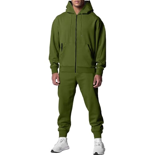 Mens Sweatsuits 2 Piece Hoodie Tracksuit Joggers Sweatpants Turn Down Collar Shirt Set for Casual 2 Piece Set for
