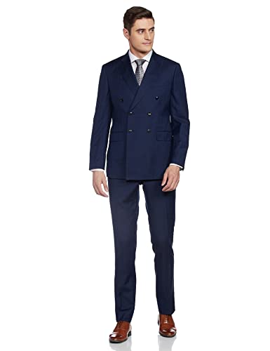 Image of Raymond Wool Blend Men's Full Sleeve Contemporary FIT Dark Blue Formal Suit
