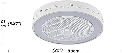 UTOQIA Plafondventilator Lamp Verborgen Plafond Ventilator Verlichting Minimalistische Slaapkamer Woonkamer Verlichting Creatieve Drie-Kleur Dimmen Plafondlamp Plafondventilator Plafondventilator met Verlich photo 2