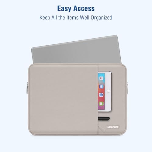 Image of MOSISO Laptop Case 13.3 inch, 13-13.3 inch Laptop Sleeve Compatible with MacBook Air /Pro 13 /Pro 14 M5 M4 M3 M2 M1, HP Dell ASUS Lenovo,Polyester Vertical Computer Sleeve Bag with Pocket,Stone Gray