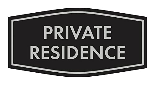 Panneau noir et argent Private Residence taille L pour portail de maison