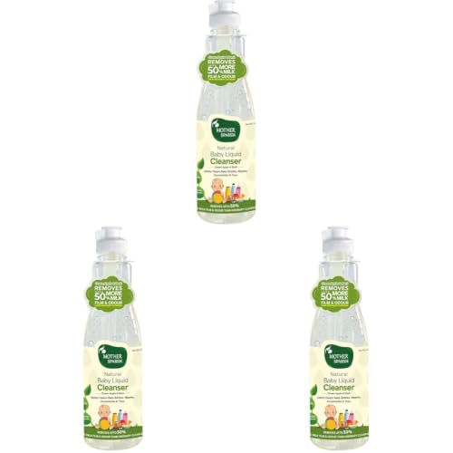 Image of Mother Sparsh Plant Powered Natural Baby Liquid Cleanser with Basil & Green Apple Extract | for Baby Bottles, Nipples, Accessories and Toys Cleaning - 500ml (Pack of 3)
