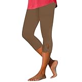 Leggings Damen 3/4 Leggings Damen High Waist Baumwolle Thermo Leggins Frauen Strumphosenleggings Winter Schwarze Hose Stretch Elegance MäDchen Sport Hautfarbene Rote Karierte Shaping Blickdicht
