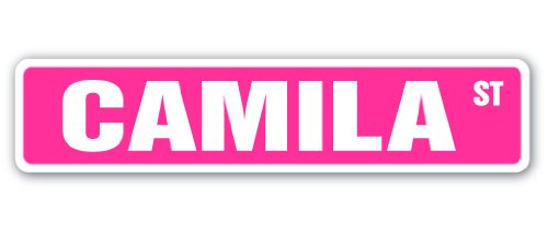 Camila Street Sign Childrens Name Room Sign | Indoor/Outdoor |  18" Wide Plastic Sign #TOP28